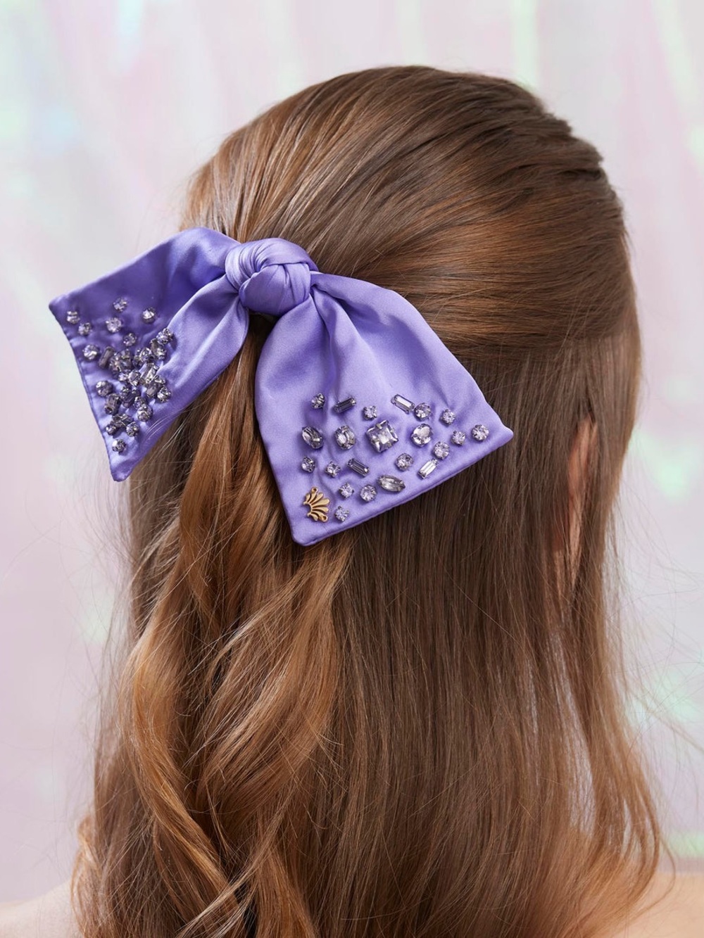 Lele Sadoughi Paloma Jeweled June Alexandrite Birthstone Bow - NWT